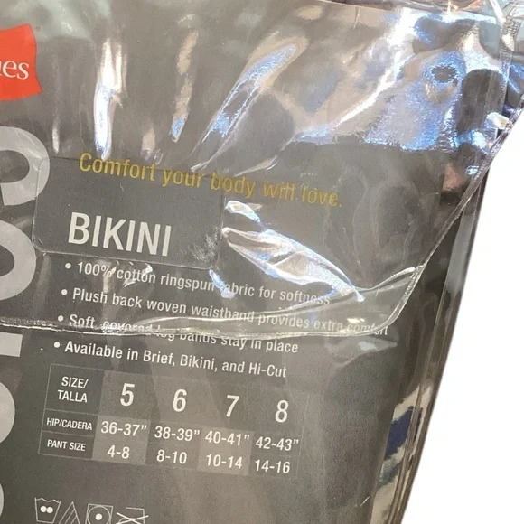 Vintage Hanes Classic White 3 Pack Ringspun Cotton Bikinis, Size 7 New Old Stock - Picture 4 of 6